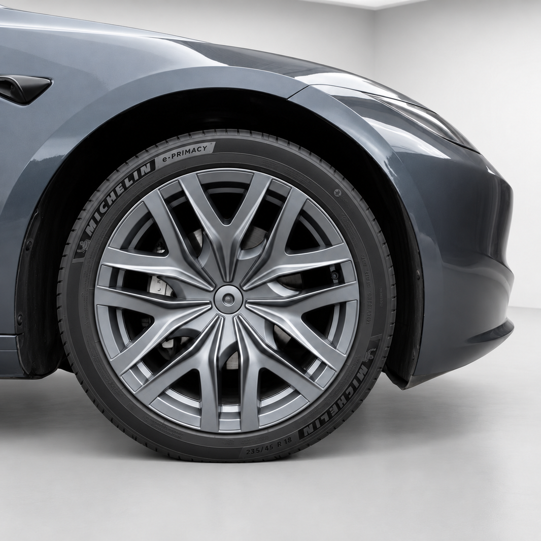 18-Inch Spider-Style Gunmetal Gray Wheel Covers for Tesla Model 3 Highland 2023.10+