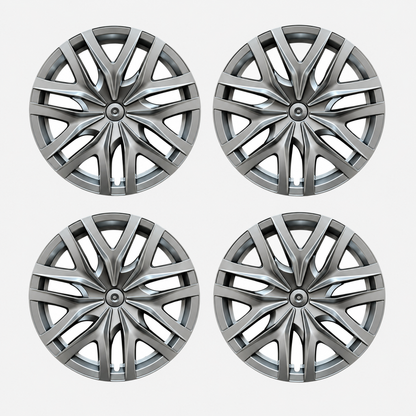18-Inch Spider-Style Gray & Black Two-Tone Wheel Covers for Tesla Model 3 Highland 2023.10+