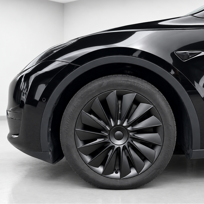 19-Inch Blade-Style Matte Black Wheel Covers for Tesla Model Y (2020–2024)