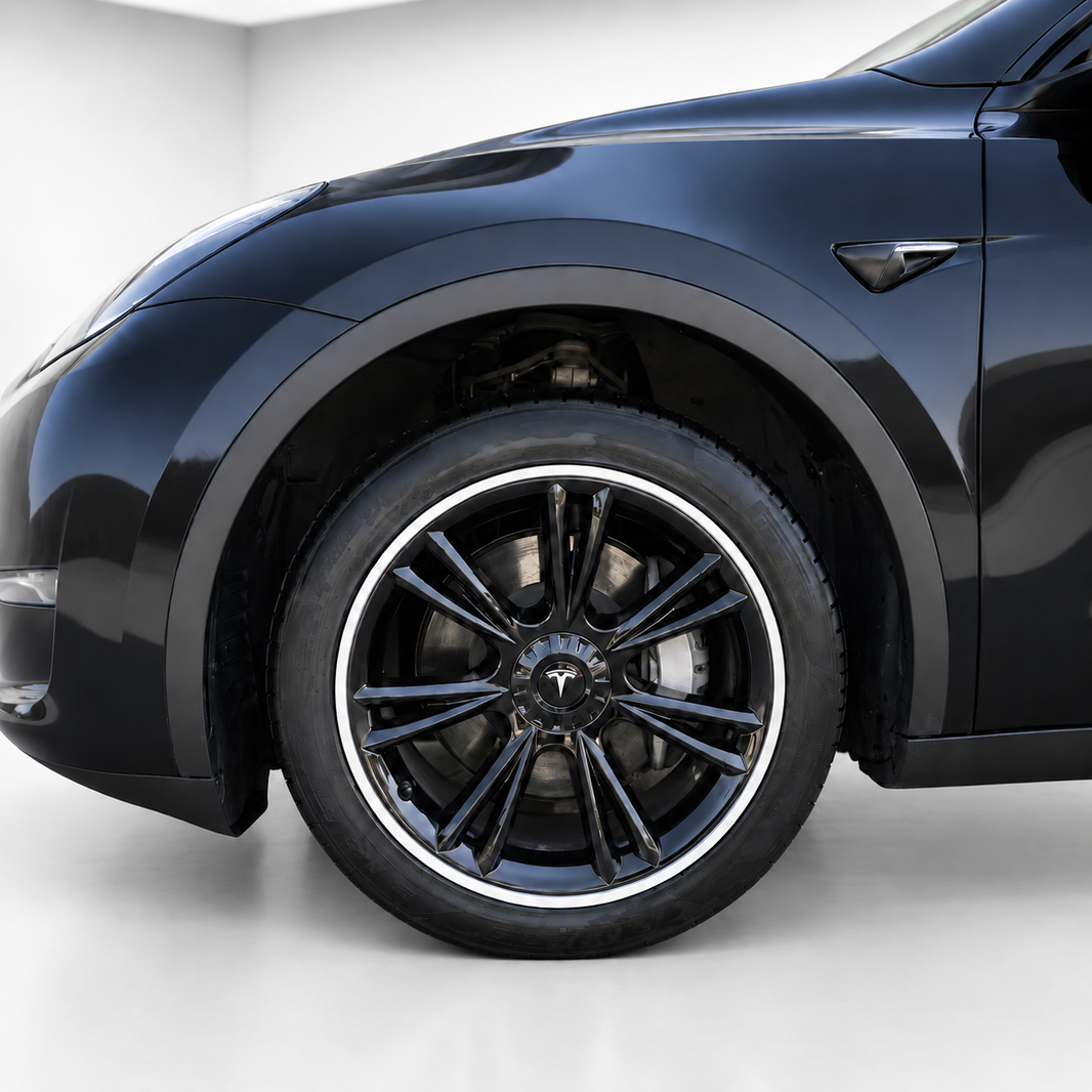 19-Inch Color-Edge Style Gloss Black Wheel Covers for Tesla Model Y (2020–2024)